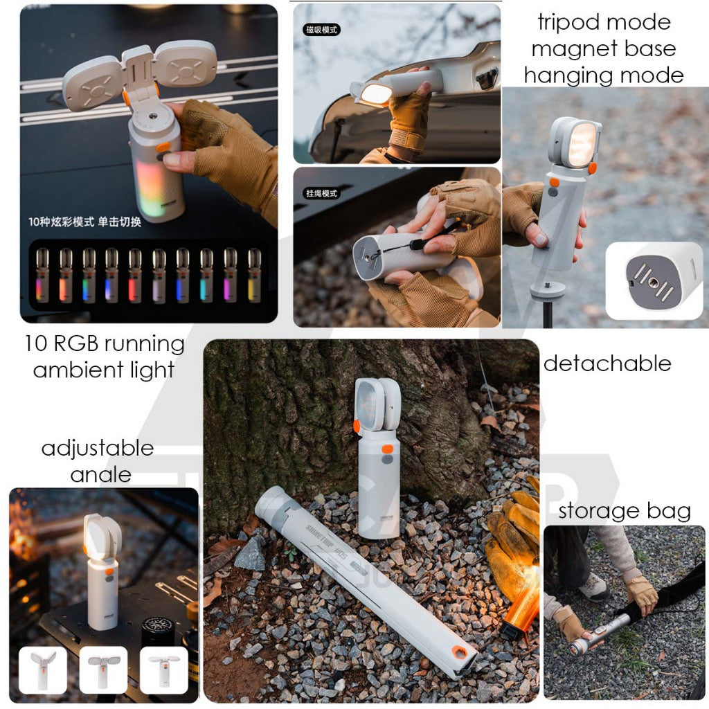 Shinetrip A590 Tripod Light 1.72m Tactical Telescopic Aluminium LED Work Stand Magnet Adjustable Lamp Outdoor Camping