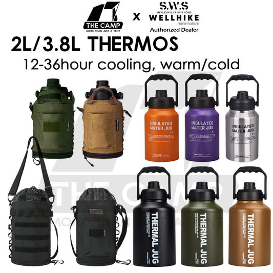 Wellhike SWS 2L 3.8L Thermos Bottle Tactical Portable Outdoor Camping Travel Stainless Steel 304 Ice Bucket Case