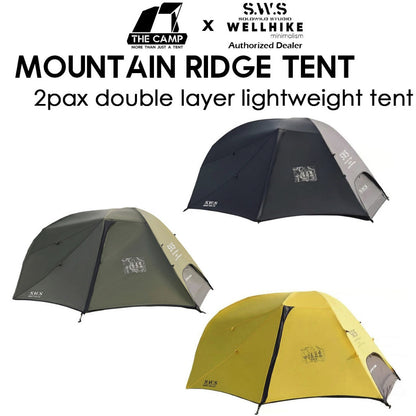 Wellhike SWS Mountain Ridge 2 Pax Tent Person Hiking Lightweight Double Layer with Mesh Outdoor Camping Solo Khemah