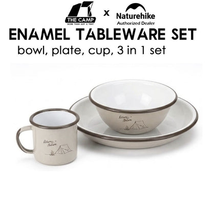 Naturehike Enamel Tableware Bowl Plate Cup Mug Outdoor Camping Cookware Limited Edition NH20SJ030