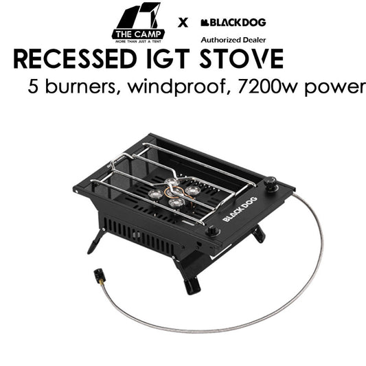 Blackdog Recessed IGT Stove 5 Burner Gas Stove Dual Use 7200W Power Flame Outdoor Camping BBQ CBD2650CF011