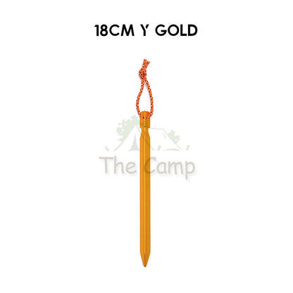 Aluminium Alloy Tent Peg 18cm 23cm with Rope Sand Hexagon Ultralight Stake Camping Sand Flysheet Nail Tarp Awning Beach