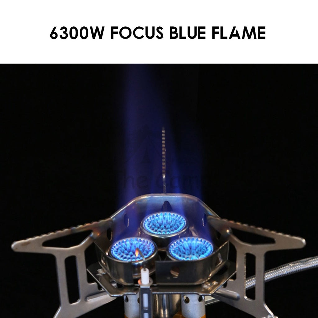 Outdoor Portable 3 Core Head Gas Stove with WindShield Wind Shield Proof Foldable Camping Cooking Adaptor Adapter Mini