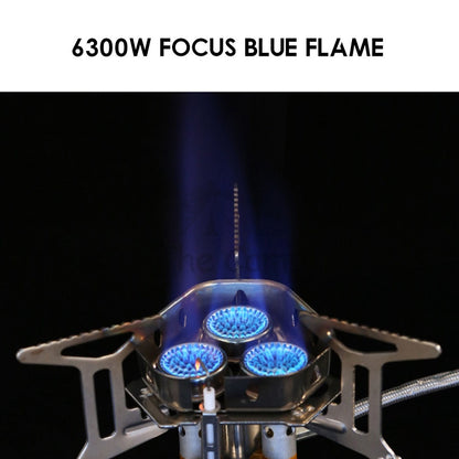 Outdoor Portable 3 Core Head Gas Stove with WindShield Wind Shield Proof Foldable Camping Cooking Adaptor Adapter Mini