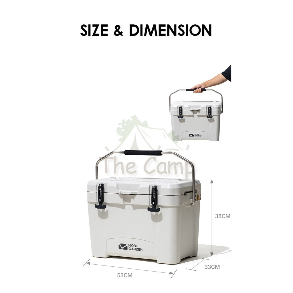 Mobi Garden Portable Cooler Box Ice Box 25L Camping Outdoor Picnic Food Trolley Storage Box Freezer Naturehike BlackDog