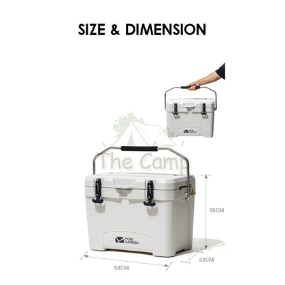 Mobi Garden Portable Cooler Box Ice Box 25L Camping Outdoor Picnic Food Trolley Storage Box Freezer Naturehike BlackDog