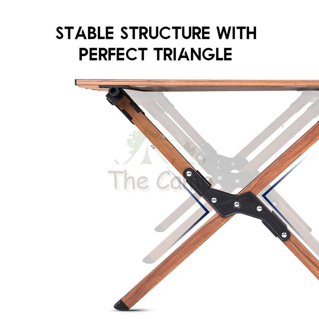 Camping Outdoor Aluminium Table 120cm Folding Portable Foldable Picnic Nail Flysheet Tent Peg Pole Chair Black Wood