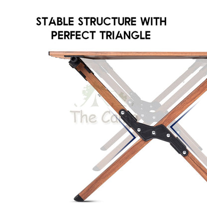 Camping Outdoor Aluminium Table 120cm Folding Portable Foldable Picnic Nail Flysheet Tent Peg Pole Chair Black Wood