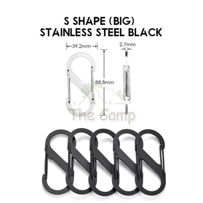 Carabiner D Shape S Shape Aluminium Stainless Steel Buckle Clip Key Chain Outdoor Camping Paracord Spring Keyring Hook