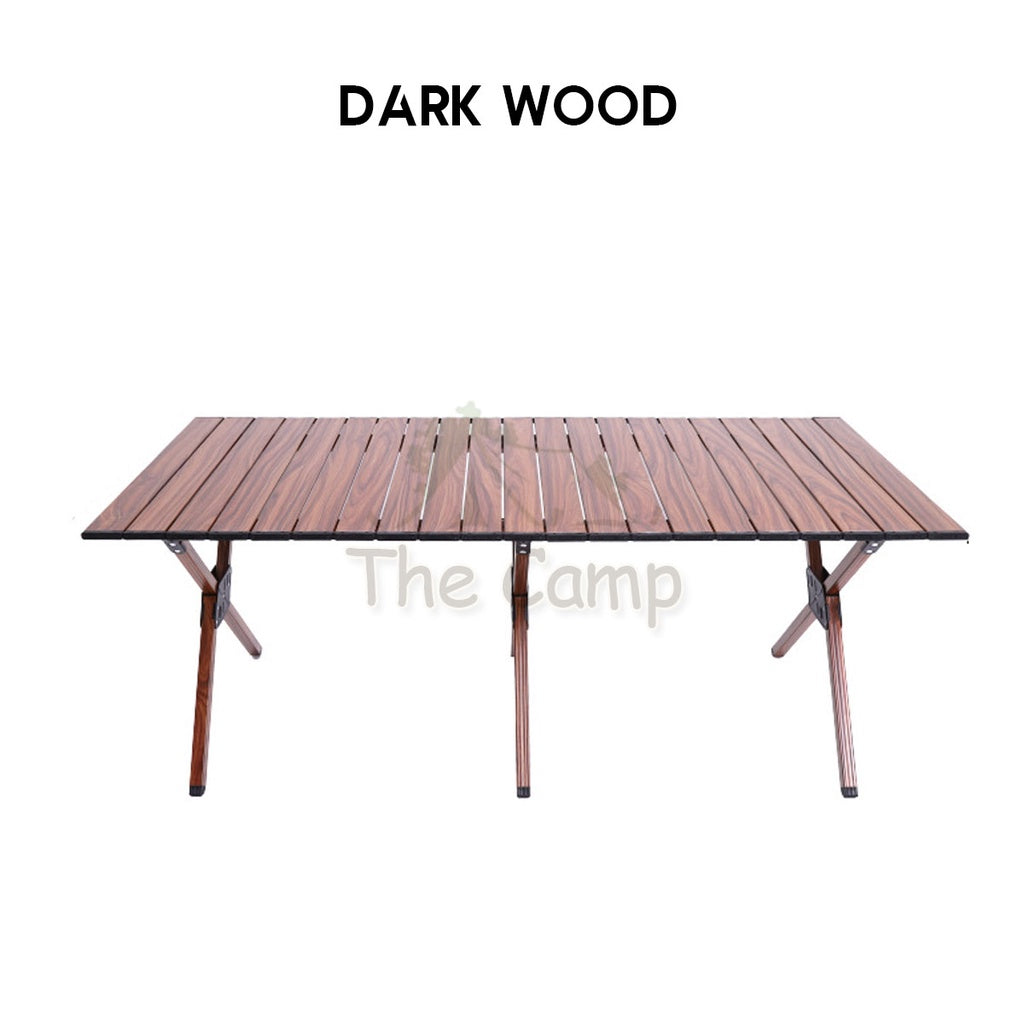 Camping Outdoor Aluminium Table 120cm Folding Portable Foldable Picnic Nail Flysheet Tent Peg Pole Chair Black Wood