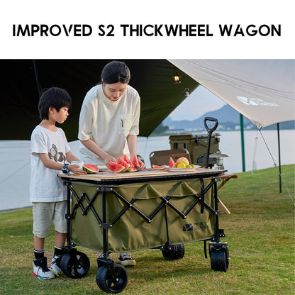 Mobi Garden Camping Portable Wagon Cart 10cm Thick Wheel 7 Inch 190L Litre Fast Easy Folding Trolley Naturehike