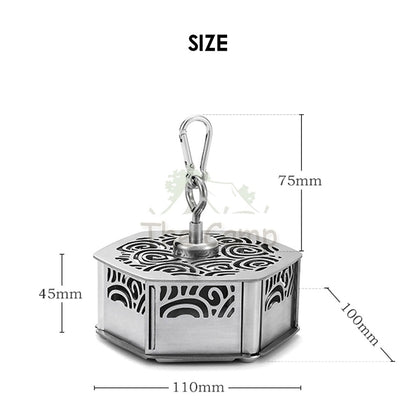 Outdoor Camping Stainless Steel Mosquito Coil Rack Holder with Magnetic Box Solid Wood Repellent Incense Tent Flysheet