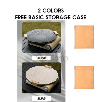 Non Stick Korean Grill Pan Korea BBQ Pan Maifan Stone Coating Coated 35cm 40cm Camping Cooking Stove Bag Go Peak GoPeak