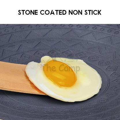 Non Stick Korean Grill Pan Korea BBQ Pan Maifan Stone Coating Coated 35cm 40cm Camping Cooking Stove Bag Go Peak GoPeak