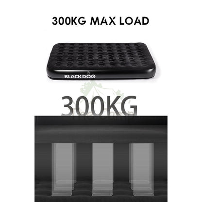 Blackdog Inflatable Air Bed 25cm Built in Pump Double Black Mattress Inflatable Tent Bag Pole Nail Peg Tarp CBD2450WS027