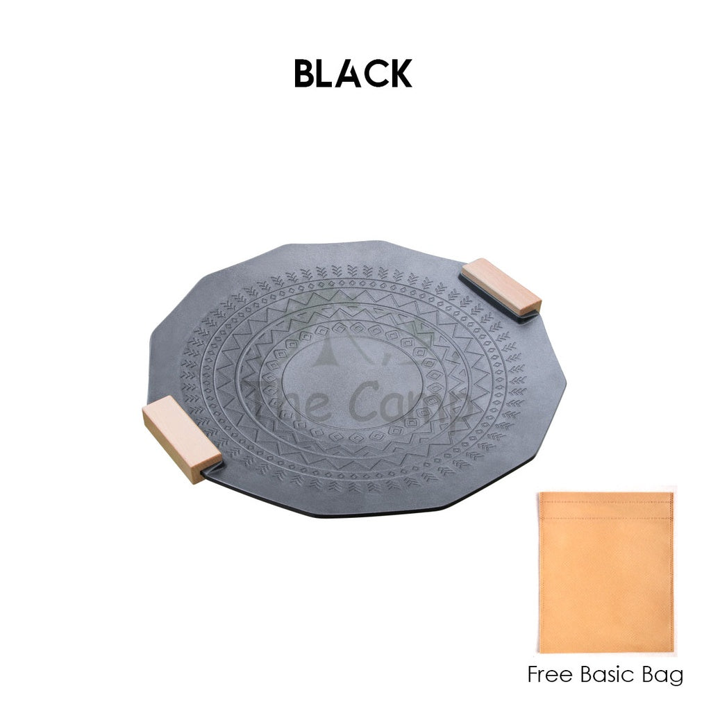 Non Stick Korean Grill Pan Korea BBQ Pan Maifan Stone Coating Coated 35cm 40cm Camping Cooking Stove Bag Go Peak GoPeak