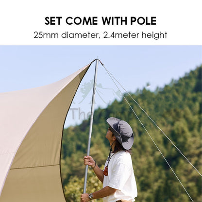 Naturehike Cloud Moraine Super Large Tarp Flysheet Silver Coated Coating Camping Waterproof Tent Awning Beach Sun