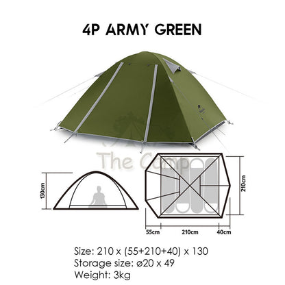 Naturehike 2022 NEW P Series Tent 2-4 Person Waterproof Ultralight Hiking UPF50+ Outdoor Camping Travel Beach Portable