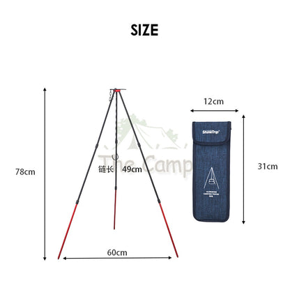 Shinetrip Outdoor Campfire Bonfire Tripod Portable Stand Camping Picnic Pot Hanging Aluminium Triangle Rack