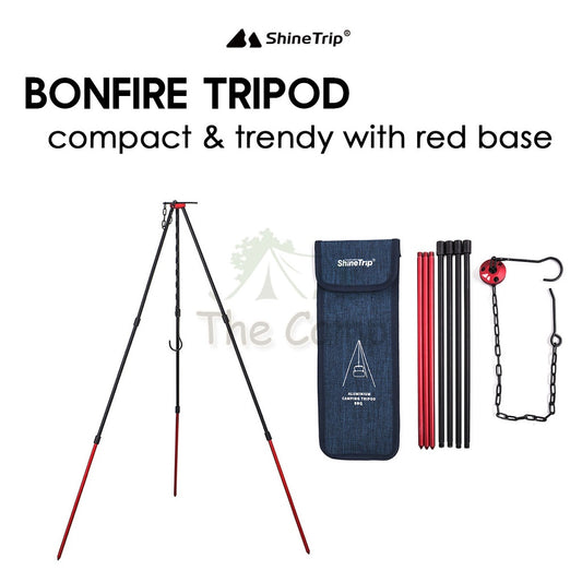 Shinetrip Outdoor Campfire Bonfire Tripod Portable Stand Camping Picnic Pot Hanging Aluminium Triangle Rack