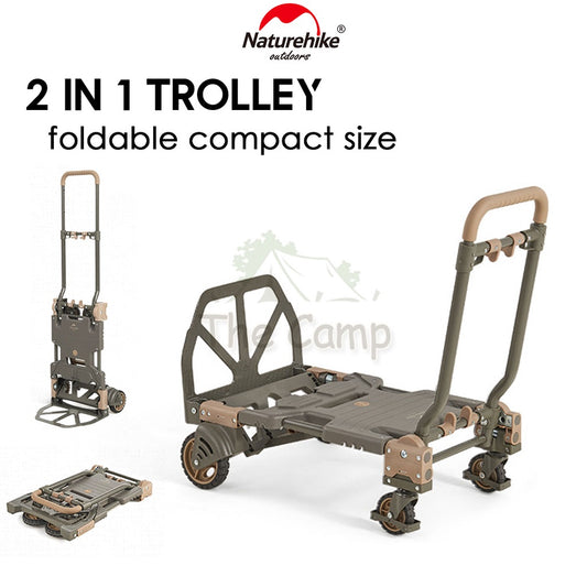 Naturehike Camping Trolley 2 in 1 Portable Wagon TC08 Fast Easy Travel Luggage Shopping Cart Outdoor CNH22JU024