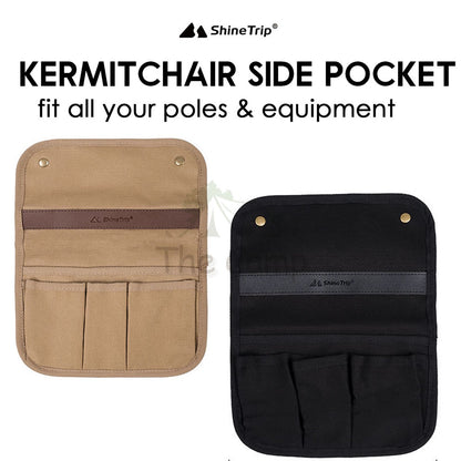 Shinetrip Kermit Chair Side Pocket Bag Camping Armrest Storage Hanging Bag Black Khaki Moon Chair Outdoor