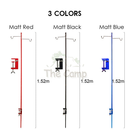 Camping Lamp Pole 1.2m / 1.5m Single / Double Light Hanger Rod Adjustable Lantern Stand Outdoor Spider Tray Top Panel