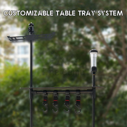 Camping Table Hanging Rack Light Lamp Pole Aluminum Alloy Outdoor Fan Hanger Tripod Shelf Stand Tableware Organizer