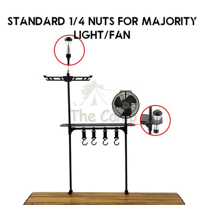 Camping Table Hanging Rack Light Lamp Pole Aluminum Alloy Outdoor Fan Hanger Tripod Shelf Stand Tableware Organizer