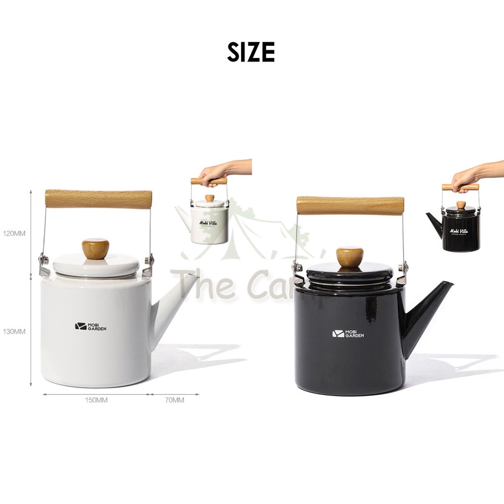 Mobi Garden Enamel Pot 1.2L and Kettle 2L Camping Picnic Stainless Steel Cookware Bowl Pan Cup Mug NX21666067 NX21666066