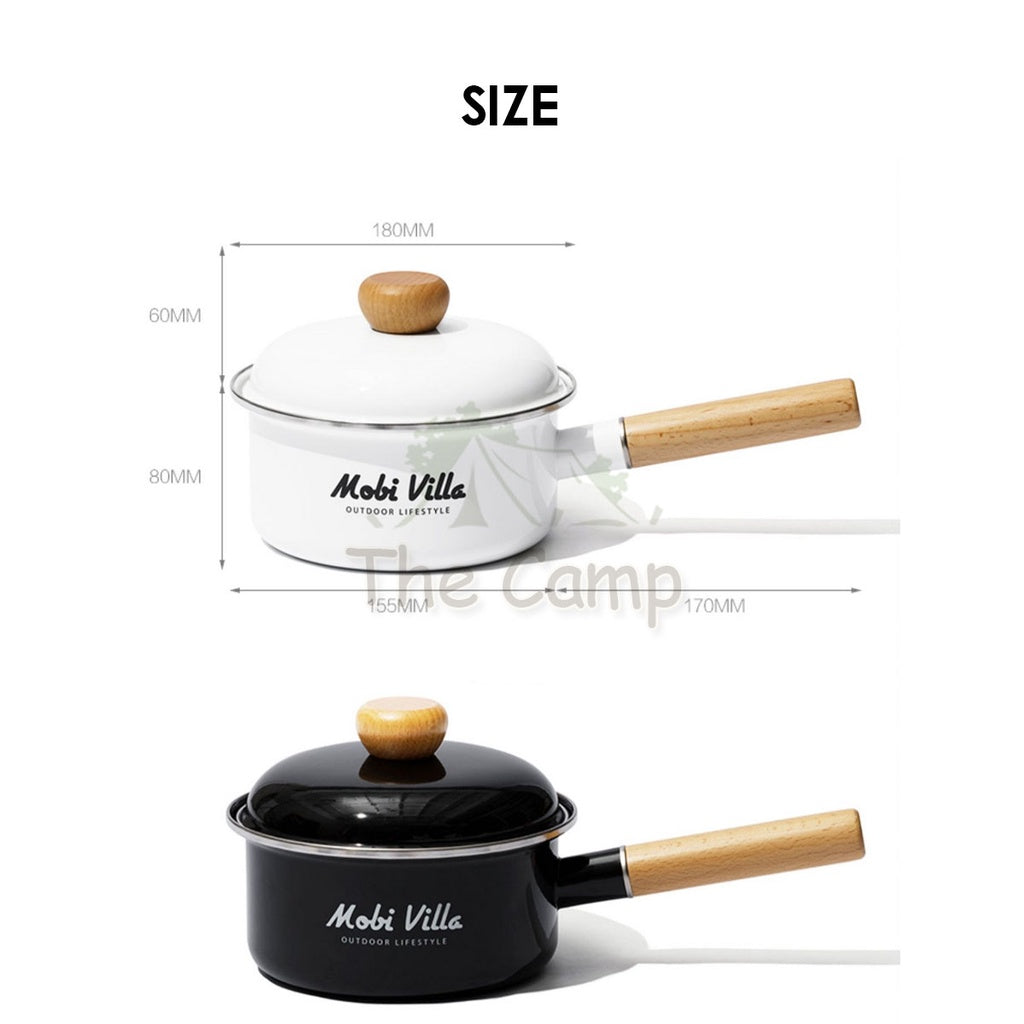 Mobi Garden Enamel Pot 1.2L and Kettle 2L Camping Picnic Stainless Steel Cookware Bowl Pan Cup Mug NX21666067 NX21666066