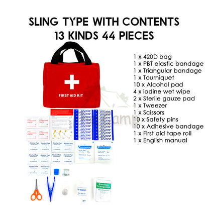 44pcs 13 Kinds Survival Kit Set Emergency Kit Set Bag Outdoor Rescue Travel Portable Survival Sling Carry Beg
