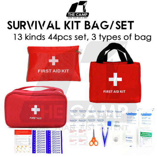 44pcs 13 Kinds Survival Kit Set Emergency Kit Set Bag Outdoor Rescue Travel Portable Survival Sling Carry Beg