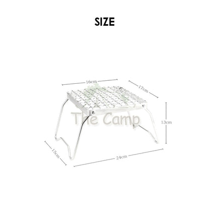 Foldable Grill Rack for Stove Stainless Steel Camping Outdoor Cooking Gas Rack BBQ Mini Folding Stand Shelf